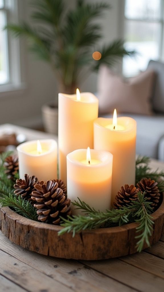 LitAuraa Pure Serenity White Pillar Candle Set of 03