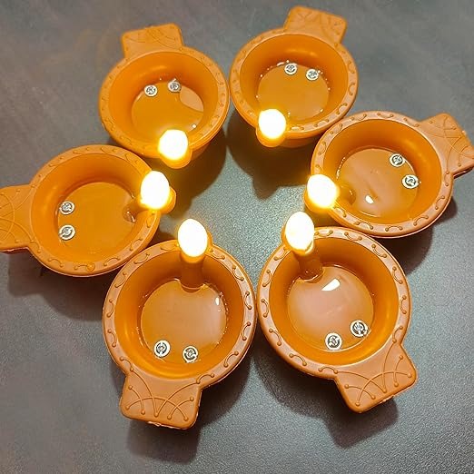 Water Diya – Set of 6 LED Diyas | Decorative Floating Lamps | ₹200