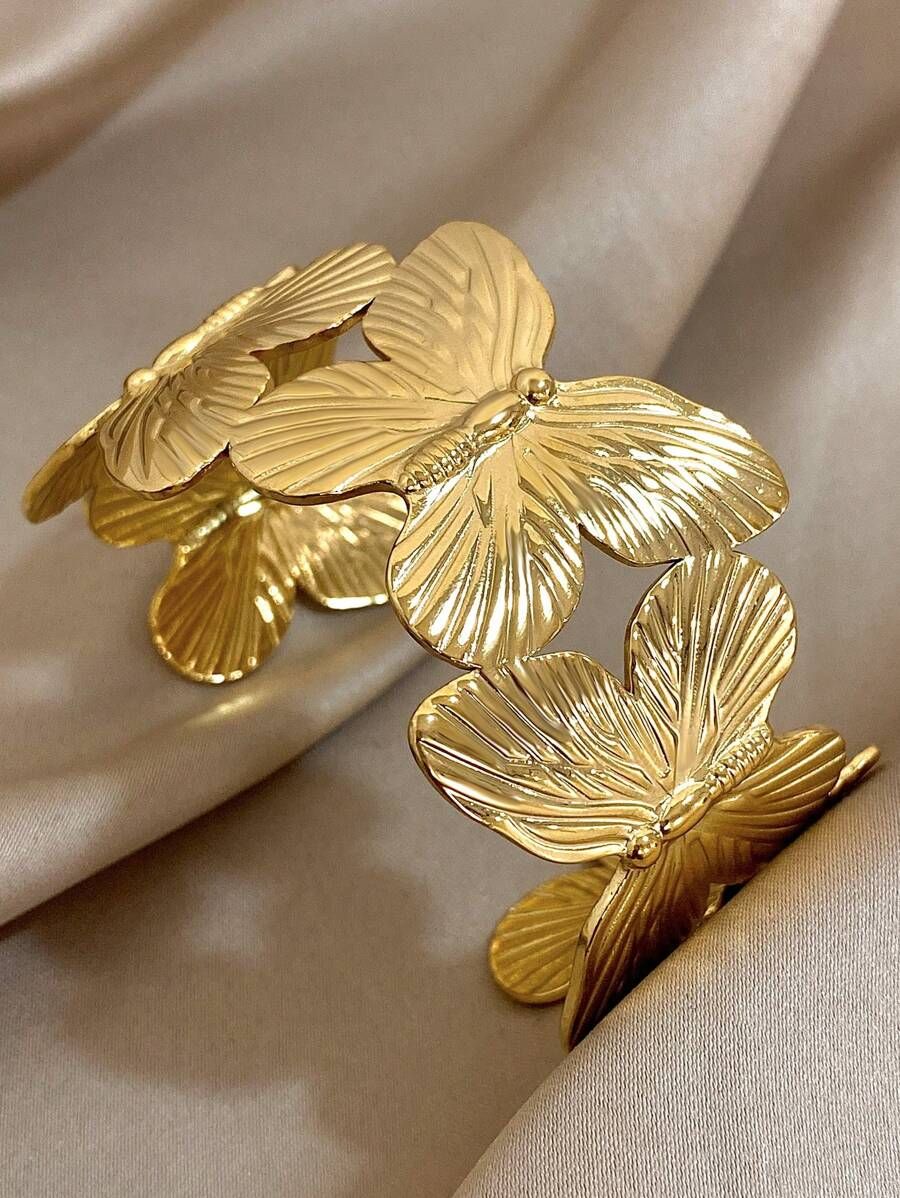 Butterfly Gold Cuff Bracelet