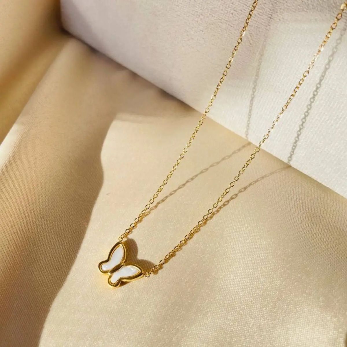 Butterfly Charm Necklace Gold – Minimal Pendant | LitAuraa